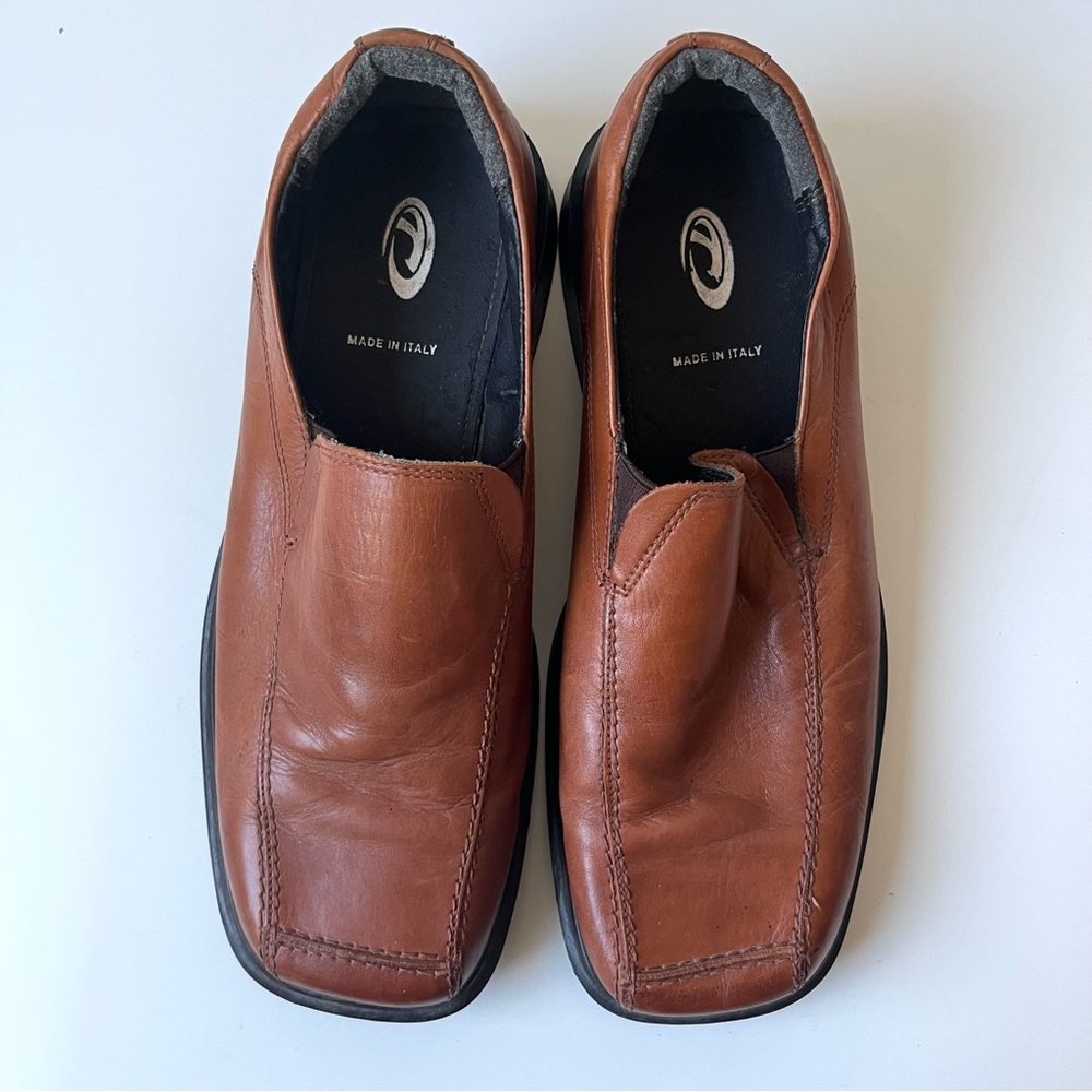 Men's Brown Leather Slip-On Dress Shoes 43